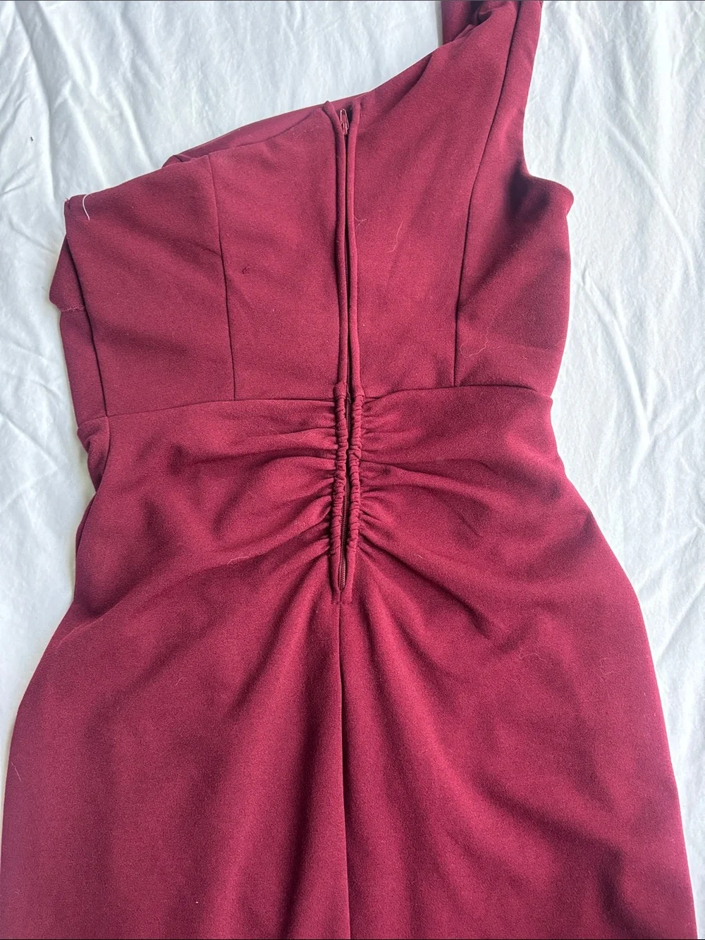 Red one shoulder mini dress - Picture 3 of 3